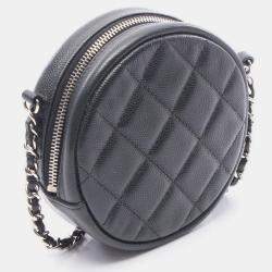 Pre Owned Chanel Matelasse Black Calfskin Crossbody PST Chain Shoulder Bag