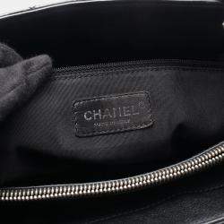 Pre Owned Chanel Matelassé Black Leather Grand Shopping Tote