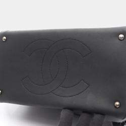 Pre Owned Chanel Matelassé Black Leather CC Coco Shoulder Tote SHW