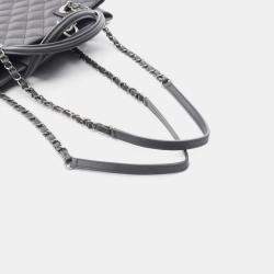 Pre Owned Chanel Matelassé Black Leather CC Coco Shoulder Tote SHW