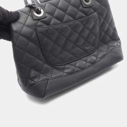 Pre Owned Chanel Matelassé Black Leather CC Coco Shoulder Tote SHW
