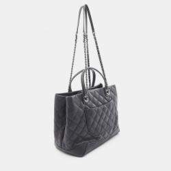 Pre Owned Chanel Matelassé Black Leather CC Coco Shoulder Tote SHW