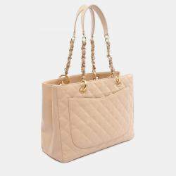 Pre Owned Chanel Matelassé Calfskin Grand Shopping Chain Shoulder Bag