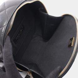 Pre Owned Chanel Matelasse Black Lambskin Chain Shoulder Bag GHW 