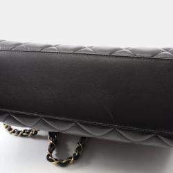 Pre Owned Chanel Matelasse Coco CC Black Lambskin Chain Tote Bag GHW  