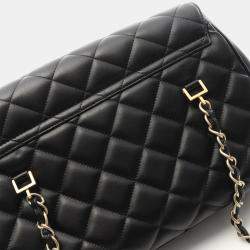 Pre Owned Chanel Matelasse Coco CC Black Lambskin Chain Tote Bag GHW  