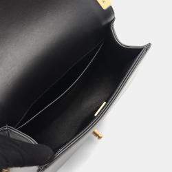 Pre Owned Chanel Boy Chanel Small Black Lambskin Shoulder Bag GHW 