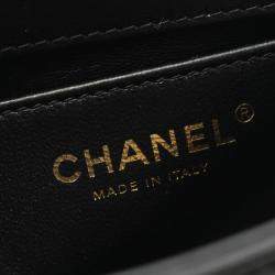 Pre Owned Chanel Boy Chanel Small Black Lambskin Shoulder Bag GHW 