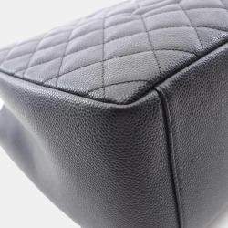 Pre Owned Chanel Matelasse CC Black Calfskin GST Grand Shopping Tote Bag SHW