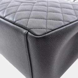 Pre Owned Chanel Matelasse CC Black Calfskin GST Grand Shopping Tote Bag SHW
