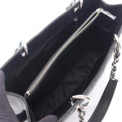 Pre Owned Chanel Matelasse CC Black Calfskin GST Grand Shopping Tote Bag SHW