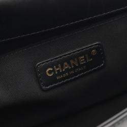 Pre Owned Chanel Boy Chanel Coco CC Black Lambskin Shoulder Bag GHW 