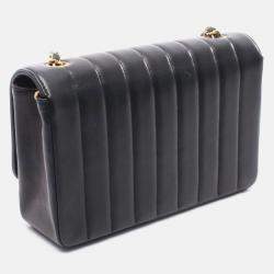 Pre Owned Chanel Mademoiselle Black Lambskin GHW Crossbody Chain Shoulder Bag