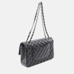 مملوكة مسبقًا Chanel Matelasse Black Lambskin SHW Double Flap Chain Shoulder Bag