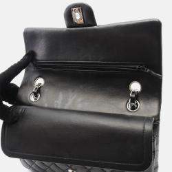 مملوكة مسبقًا Chanel Matelasse Black Lambskin SHW Double Flap Chain Shoulder Bag