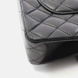 مملوكة مسبقًا Chanel Matelasse Black Lambskin SHW Double Flap Chain Shoulder Bag