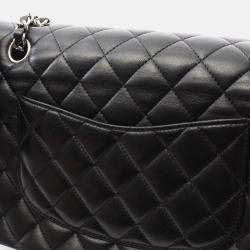 مملوكة مسبقًا Chanel Matelasse Black Lambskin SHW Double Flap Chain Shoulder Bag