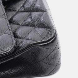 Pre Owned Chanel Matelasse Black Calfskin SHW Double Flap Chain Shoulder Bag