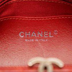 Pre Owned Chanel Red Large Glazed Calfskin Mademoiselle Bowling Bag