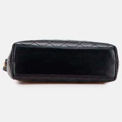Pre Owned Chanel Black CC Quilted Lambskin Crossbody