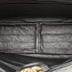 Pre Owned Chanel Black CC Quilted Lambskin Crossbody