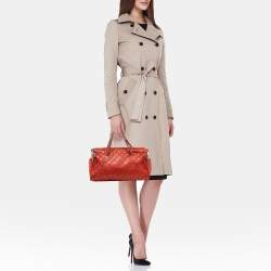 مملوكة مسبقًا حقيبة شانيل سومبريرو بولر ناعمة للغاية جلد برتقالي