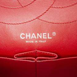 Pre Owned Chanel Red Reissue 2.55 Aged Calfskin Double Flap 227