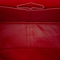 Pre Owned Chanel Red Reissue 2.55 Aged Calfskin Double Flap 227