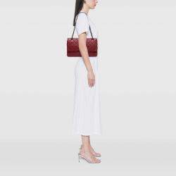 Pre Owned Chanel Red Reissue 2.55 Aged Calfskin Double Flap 227