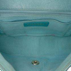 Pre Owned Chanel Blue Small Chevron Caviar Statement Flap
