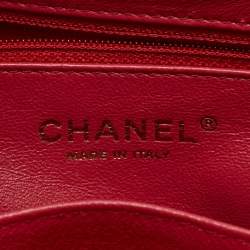 Pre Owned Chanel Red Quilted Caviar Leather Large Business Affinity Flap Bag