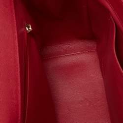 Pre Owned Chanel Red Quilted Caviar Leather Large Business Affinity Flap Bag