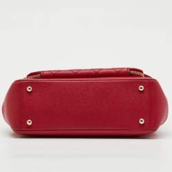 Pre Owned Chanel Red Quilted Caviar Leather Large Business Affinity Flap Bag