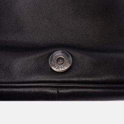 Pre Owned Chanel Black CC Quilted Lambskin Full Flap Wallet on Chain
