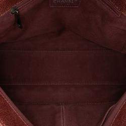 Pre Owned Chanel Red Jumbo Quilted Glazed Caviar CC Crave Flap