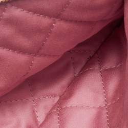 Pre Owned Chanel Light Pink Quilted Shiny Leather Small 22 Bag