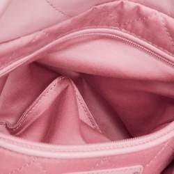 Pre Owned Chanel Light Pink Quilted Shiny Leather Small 22 Bag