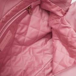 Pre Owned Chanel Light Pink Quilted Shiny Leather Small 22 Bag