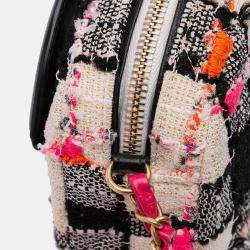 Pre Owned Chanel Multicolor Tweed and Lambskin Coco Midnight Camera Bag