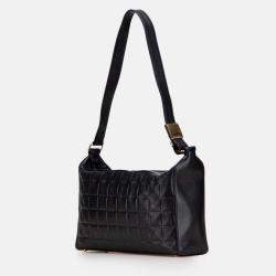 Pre Owned Chanel Black Medium Lambskin Chocolate Bar Shoulder Bag