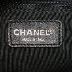 Pre Owned Chanel Black Medium Lambskin Chocolate Bar Shoulder Bag