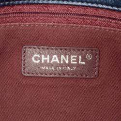 Pre Owned Chanel Blue Medium Quilted Glazed Calfskin Coco Pleats Flap