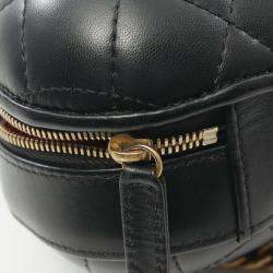 Pre Owned Chanel Black Quilted Lambskin CC Bubble Vanity Case With Chain
