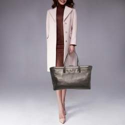 Pre Owned Chanel Metallic Leather XL Executive Cerf Tote