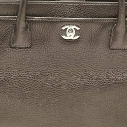Pre Owned Chanel Metallic Leather XL Executive Cerf Tote
