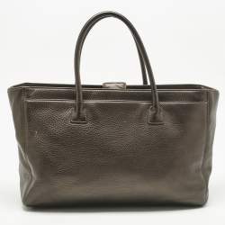 Pre Owned Chanel Metallic Leather XL Executive Cerf Tote