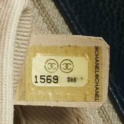 Pre Owned Chanel Navy Blue Quilted Caviar Leather Medium Timeless CC Flap Bag