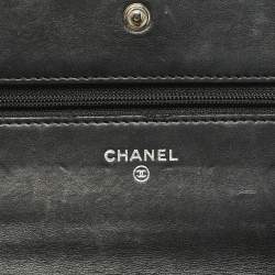 Pre Owned Chanel Metallic Quilted Patent Leather Boy WOC Bag