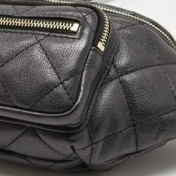 Pre Owned Chanel Black Quilted Leather All About Waist Belt Bag 