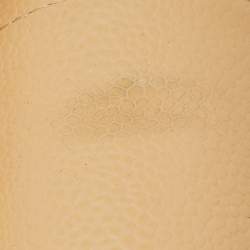 Pre Owned Chanel Beige Quilted Caviar Leather Medium Classic Double Flap Bag